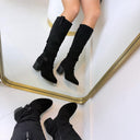 WILDLEDER GESPEN NIETEN STIEFEL A-997