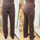 UNIQUE THE LABEL IMANI WIDE LEG JOGGER CACAO