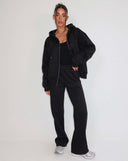 UNIQUE THE LABEL NYLA WIDE LEG JOGGER DEEP BLACK