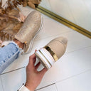 SPARKLING SNEAKER 21-Q119 - KHAKI