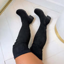 **ACTIE** OVERKNEE LAARS ZY5003 - BLACK