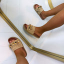 *SALE* BESTIE FRINGE SLIPPER X5-502 - KHAKI