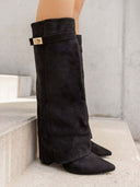 SUEDINE LOCK-STIEFEL 9501A - SCHWARZ