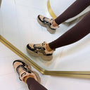 BUFFALO BLISS WARM SNEAKER 18350 - BEIGE/BLACK/LEOPARD