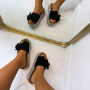 LOVA BOW SLIPPER 22-42 - BLACK