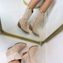 BESTSELLER COWBOYSTIEFEL DES953 - KHAKI/WILDLEDER