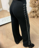 GUESS GRETA 4G STUDS STRAIGHT PANTS V7RB05K8328 - JBLK