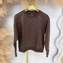GUESS CN ALLOVER 4G CRYSTA SWEATER W6BQ14K6060 - G1EA BROWN