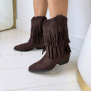 FRINGE BOOT K-99501 - COFFEE