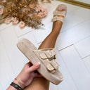 *SALE* STICH PLATEAU SLIPPER 2269 - KHAKI