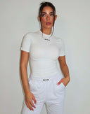 UNIQUE THE LABEL NENA SHORT SLEEVE TOP MILKY WHITE