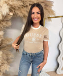 GUESS HOSHI CN SS T-SHIRT V6YI18K4320 - COCB BEIGE