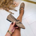 ANNE FRINGE SLIPPER AQ212 - BROWN