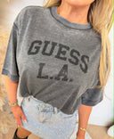 GUESS BURNOUT SS CN OVERSIZED T-SHIRT W6YI20K4335 - FJDB GREY