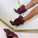 LEATHER LOOK SLOUCH HAK 2810 - RED [WINE]