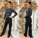 UNIQUE THE LABEL ROBYN LONGSLEEVE CHARCOAL