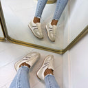 LEOPARD DETAIL SNEAKER 8-285 - BEIGE