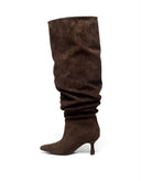 FEINER WILDLEDERSTIEFEL MIT ABSATZ DES8032 - KHAKI/SUE