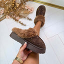 GLITTER PANTOFFEL X28-PL - BROWN