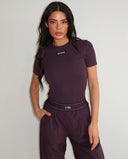 UNIQUE THE LABEL JILL SHORT SLEEVE TOP - DEEP BERRY