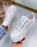BASKET EN DENTELLE FLEURIE LS698 - BLANC