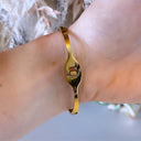 WHITE KLAVER BRACELET - GOLD