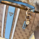 GUESS NOELLE II TOTE BAG BS967225 - LATTE LOGO/LIGHT BLUE
