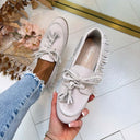 VELOURS-FRANSEN-SLIPPER DES8508 - BEIGE