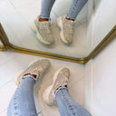SPARKLY SNEAKER LS6008 - BEIGE