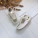 **LAATSTE MAAT 37** SPARKLY SNEAKER 8-251 - BEIGE