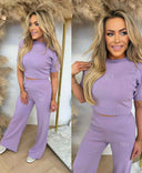 PANTALON EN MAILLE RD SIGNATURE BIBI - ROSE