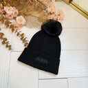 GUESS AMORETTE KNITTED BEANIE AW5650WOL01 - BLACK