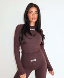 UNIQUE THE LABEL NENA LONGSLEEVE TOP CACAO