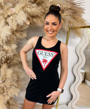 GUESS BEACH LOGO TANKTOP DRESS E3GP03JA914 - BLACK