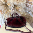 BRAID FLUFFY BAG ER171 - WINE/RED