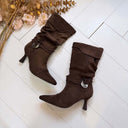 *LAATSTE MAAT 39* SUEDINE STIKSEL HAK LAARS DES8075 - BROWN SUEDE