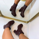 NOOR LEATHER LOOK BLOK HAK *M-717-1* - BORDEAUX