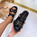 GUESS 4G LOGO SLIPPER FLTFAX2FAB03 - BLACK