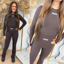 UNIQUE THE LABEL NENA LONGSLEEVE TOP CACAO