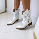 *ACTIE* BESTIE BOOT DES952 - BLACK/PU&WHITE/PU