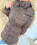 GUESS VIRGINIA LONG JACKET V6BL08W4373 - G1EA BROWN