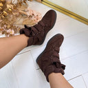 MARIE WEDGE BOOT HB-328 - BROWN