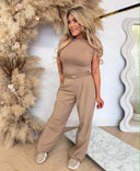 UNIQUE THE LABEL CHELSEA SHORT SLEEVE TOP - SANDY