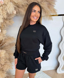 UNIQUE THE LABEL PEGGY CROPPED SWEATER - BLACK