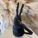 FURRY SHOPPING BAG EC60317 - BLACK