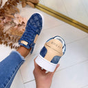 GUESS SNEAKERS EN JEAN AVEC LOGO FLJR11DEN112 - BLEU