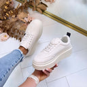 STRIPE PLATEAU SNEAKER 9156 - BEIGE/BROWN