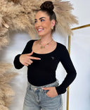 GUESS COLETTE LONGSLEEVE RIB TOP V4BP07K8RT2 - BLACK