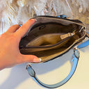 GUESS NOELLE II SATCHEL BAG BS967207 - LATTE LOGO/LIGHT BLUE