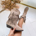 FRINGE BOOT K-99501 - KHAKI